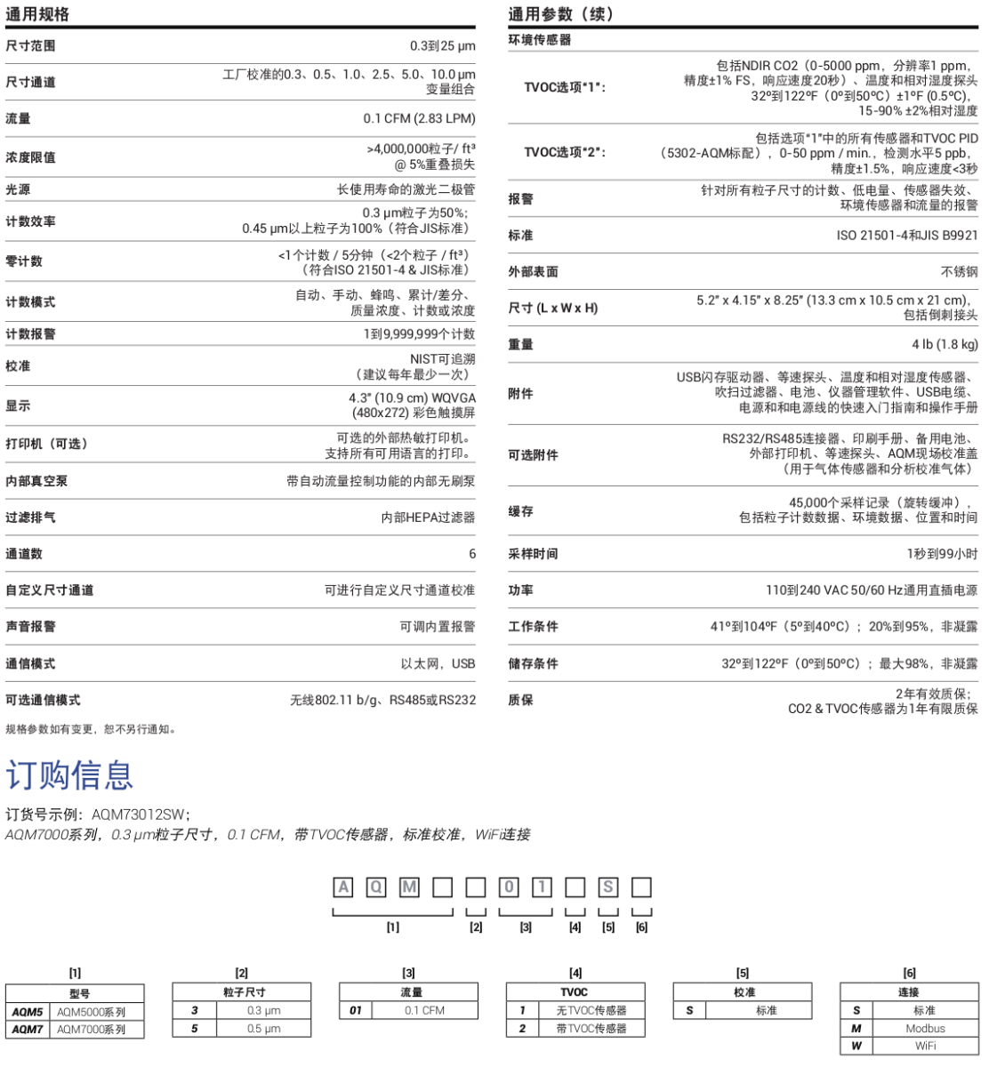 Setra AQM5000 & AQM7000空氣質(zhì)量監(jiān)測儀中文選型資料